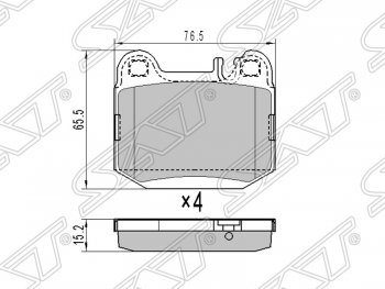 Колодки тормозные SAT (задние) Mercedes-Benz ML class W163 дорестайлинг (1997-2001)