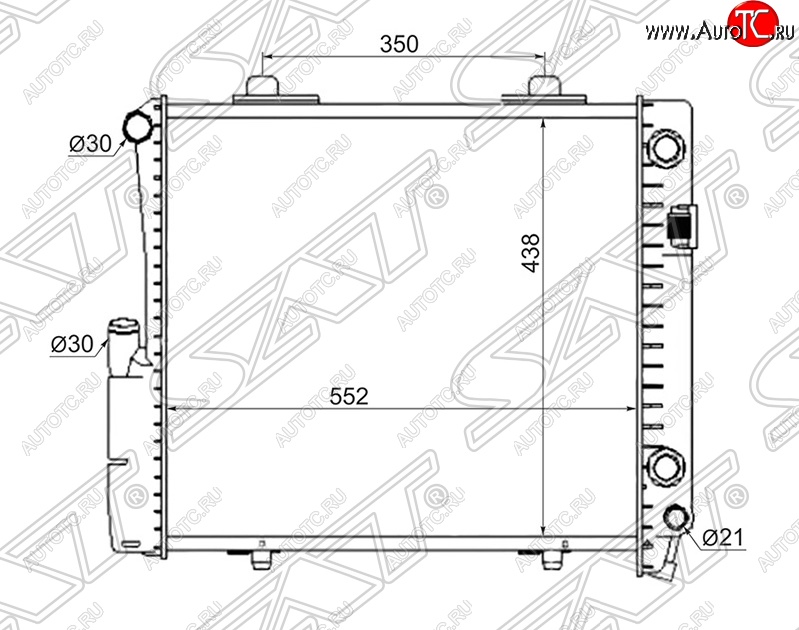 11 399 р. Радиатор двигателя (пластинчатый, 2.6/3.2, МКПП/АКПП) SAT Mercedes-Benz C-Class W201 седан (1982-1992)  с доставкой в г. Набережные‑Челны