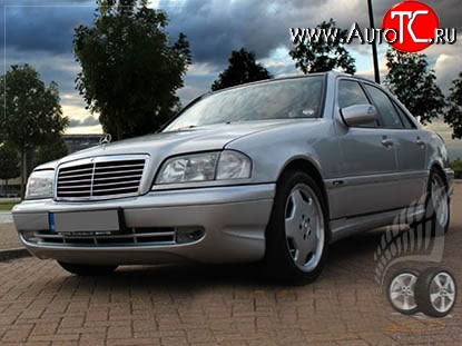 11 399 р. Передний бампер AMG Mercedes-Benz C-Class W202 дорестайлинг седан (1993-1997) (Неокрашенный)  с доставкой в г. Набережные‑Челны