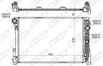 Радиатор двигателя SAT (пластинчатый, 1.8/2.0D/2.2D/3.5G/2.8/3.5, МКПП/АКПП)  C-Class  W204, E-Class  W212, GLK class  X204
