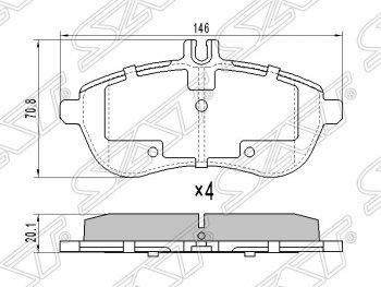 Колодки тормозные SAT (передние) Mercedes-Benz E-Class W212 рестайлинг седан (2013-2017)