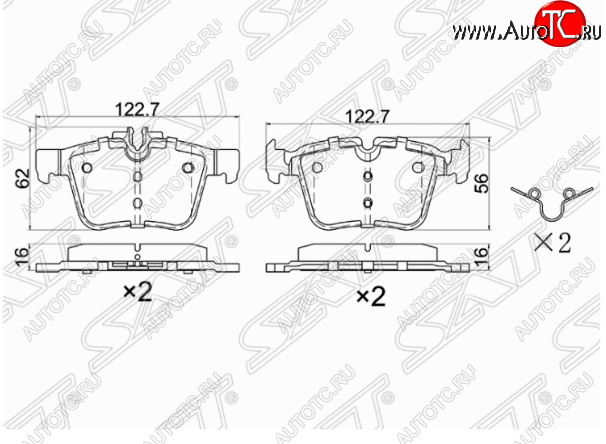 1 149 р. Комплект задних тормозных колодок SAT  Mercedes-Benz C-Class  W205 (2015-2018) дорестайлинг седан  с доставкой в г. Набережные‑Челны