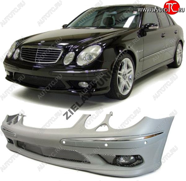 55 929 р. Передний бампер Lorinzer Mercedes-Benz E-Class W211 дорестайлинг седан (2002-2006)  с доставкой в г. Набережные‑Челны