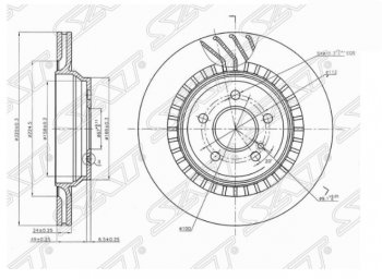 Задний тормозной диск SAT  S class  W221, SL class  R230