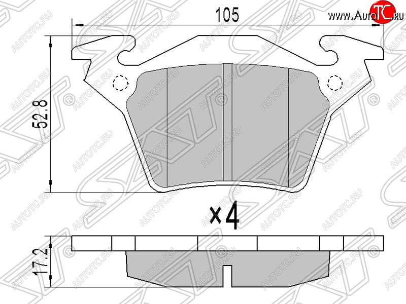 669 р. Колодки тормозные SAT (задние) Mercedes-Benz Vito W638 (1996-2003)  с доставкой в г. Набережные‑Челны