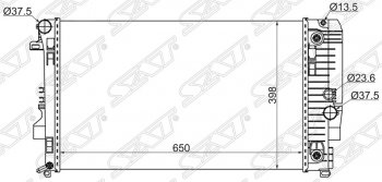 Радиатор двигателя (пластинчатый, 2.0D/2.2D/3.2/3.5, МКПП/АКПП) SAT Mercedes-Benz Vito W639 рестайлинг (2010-2014)