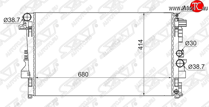 8 299 р. Радиатор двигателя (пластинчатый, 2.0D/2.2D/3.2/3.5, МКПП) SAT Mercedes-Benz Vito W639 рестайлинг (2010-2014)  с доставкой в г. Набережные‑Челны