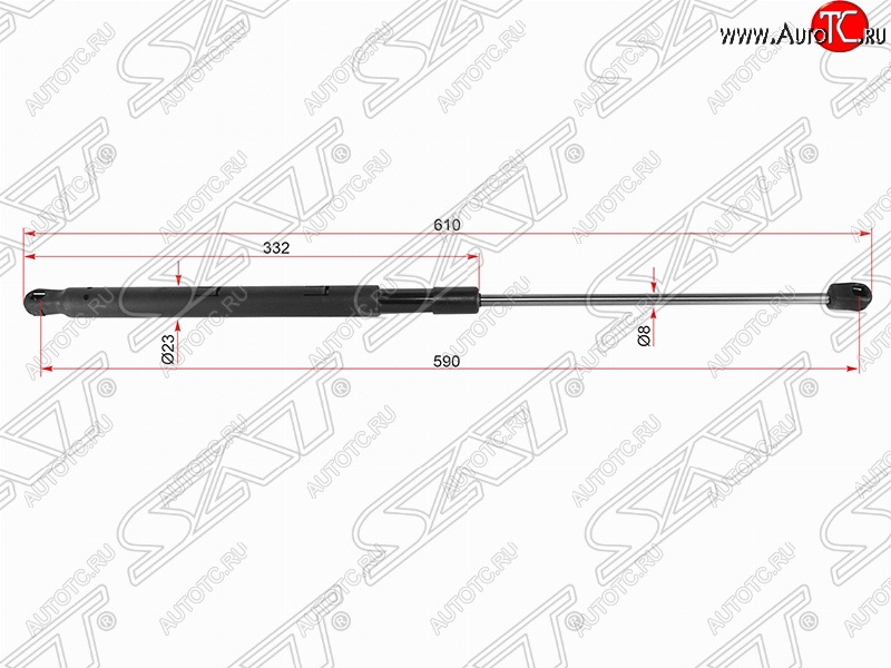 2 359 р. Левый упор капота SAT  Mercedes-Benz GL class  X164 (2006-2012) дорестайлинг, рестайлинг  с доставкой в г. Набережные‑Челны