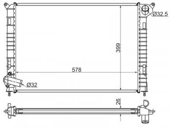 Радиатор двигателя (пластинчатый, МКПП) SAT Mini (Мини) Cooper (Купер)  2 (2001-2006) 2