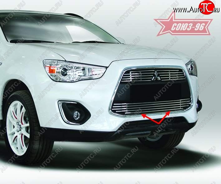 2 294 р. Декоративный элемент воздухозаборника Souz-96 (d10) Mitsubishi ASX 1-ый рестайлинг (2013-2016)  с доставкой в г. Набережные‑Челны