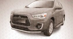 13 999 р. Одинарная защита переднего бампера из трубы диаметром 57 мм Slitkoff  Mitsubishi ASX (2013-2016) 1-ый рестайлинг (Нержавейка, Полированная)  с доставкой в г. Набережные‑Челны. Увеличить фотографию 1