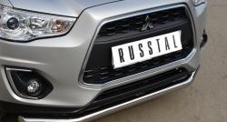 16 999 р. Одинарная защита переднего бампера диаметром 63 мм SLITKOFF Mitsubishi ASX 1-ый рестайлинг (2013-2016)  с доставкой в г. Набережные‑Челны. Увеличить фотографию 2