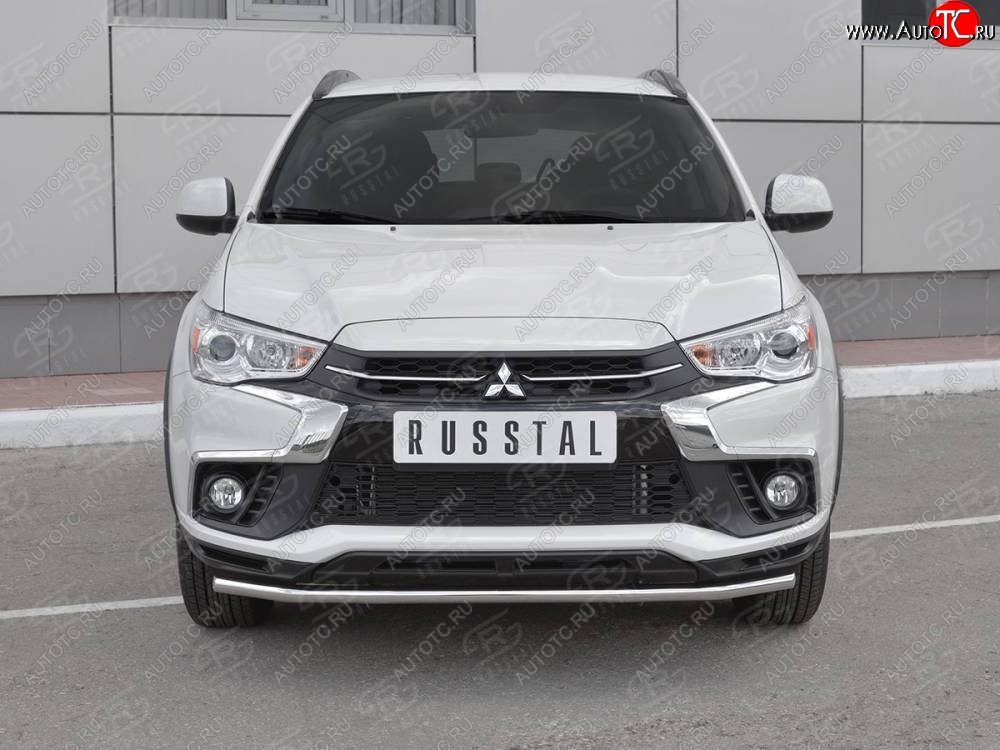 16 649 р. Защита переднего бампера (Ø42 мм, нержавейка) SLITKOFF  Mitsubishi ASX (2017-2020) 2-ой рестайлинг  с доставкой в г. Набережные‑Челны