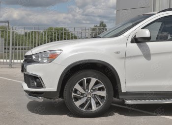 16 999 р. Защита переднего бампера (Ø63 мм, секции, нержавейка) SLITKOFF  Mitsubishi ASX (2017-2020) 2-ой рестайлинг  с доставкой в г. Набережные‑Челны. Увеличить фотографию 3