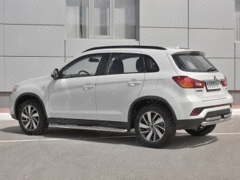 16 699 р. Защита заднего бампера (Ø63/2 по 42 мм, нержавейка) SLITKOFF Mitsubishi ASX 2-ой рестайлинг (2017-2020)  с доставкой в г. Набережные‑Челны. Увеличить фотографию 2