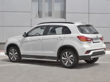 10 349 р. Защита заднего бампера (Ø75x42 мм, нержавейка) Russtal  Mitsubishi ASX (2017-2020) 2-ой рестайлинг  с доставкой в г. Набережные‑Челны. Увеличить фотографию 2