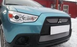 4 049 р. Сетка на бампер Allest (матовый хром) Mitsubishi ASX дорестайлинг (2010-2012)  с доставкой в г. Набережные‑Челны. Увеличить фотографию 2