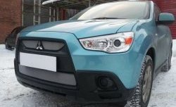 4 049 р. Сетка на бампер Allest (матовый хром) Mitsubishi ASX дорестайлинг (2010-2012)  с доставкой в г. Набережные‑Челны. Увеличить фотографию 3