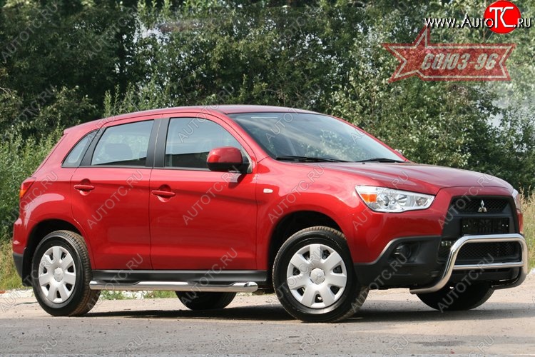 8 999 р. Защита переднего бампера Souz-96 (d60) Mitsubishi ASX дорестайлинг (2010-2012)  с доставкой в г. Набережные‑Челны