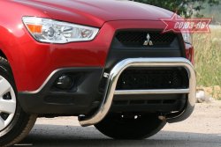 10 934 р. Защита переднего бампера Souz-96 (d76) Mitsubishi ASX дорестайлинг (2010-2012)  с доставкой в г. Набережные‑Челны. Увеличить фотографию 2