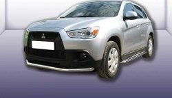 Одинарная защита переднего бампера из трубы диаметром 57 мм Slitkoff Mitsubishi (Митсубиси) ASX (АСХ) (2010-2012) дорестайлинг