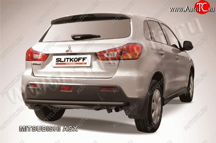 8 599 р. Защита заднего бампера из трубы d57 Slitkoff Mitsubishi ASX дорестайлинг (2010-2012) (Цвет: серебристый)  с доставкой в г. Набережные‑Челны