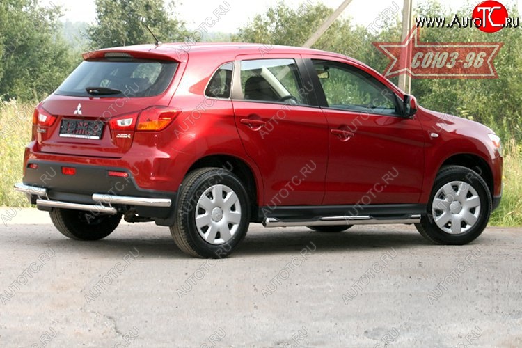 10 799 р. Защита заднего бампера Souz-96 (d60) Mitsubishi ASX дорестайлинг (2010-2012)  с доставкой в г. Набережные‑Челны