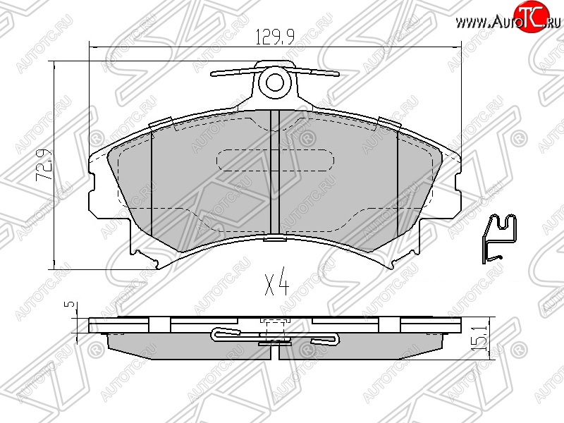 1 469 р. Колодки тормозные SAT (передние) Mitsubishi Colt Z30 хэтчбэк 5 дв. дорестайлинг (2002-2009)  с доставкой в г. Набережные‑Челны