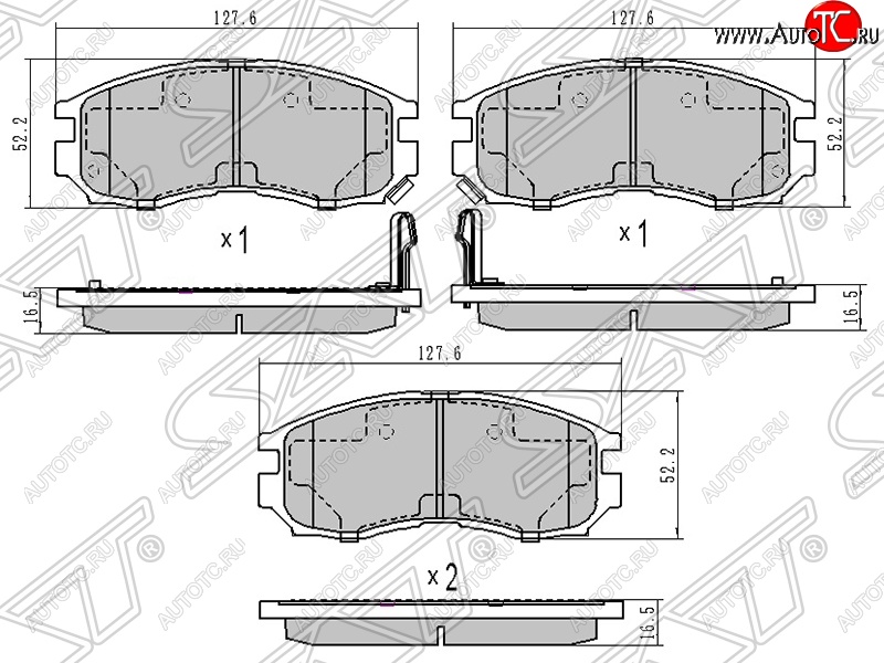 989 р. Колодки тормозные SAT (задние)  Mitsubishi Delica (4), Diamante, L400, Pajero (2 V30/V40 5 дв.,  2 V20,  2 V30/V40,  3 V70), Pajero iO, Pajero Sport (PA)  с доставкой в г. Набережные‑Челны