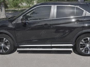 29 699 р. Пороги труба 120х60 овал с проступью Russtal Mitsubishi Eclipse Cross GK дорестайлинг (2017-2021)  с доставкой в г. Набережные‑Челны. Увеличить фотографию 2