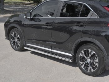 29 699 р. Пороги труба 120х60 овал с проступью Russtal Mitsubishi Eclipse Cross GK дорестайлинг (2017-2021)  с доставкой в г. Набережные‑Челны. Увеличить фотографию 3