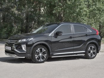 16 649 р. Защита переднего бампера (Ø42 мм, нержавейка) SLITKOFF  Mitsubishi Eclipse Cross  GK (2017-2021) дорестайлинг  с доставкой в г. Набережные‑Челны. Увеличить фотографию 2