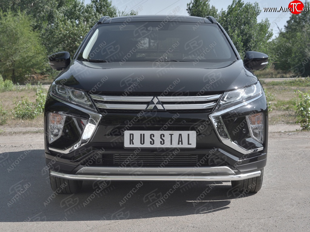 16 649 р. Защита переднего бампера (Ø42 мм, нержавейка) SLITKOFF  Mitsubishi Eclipse Cross  GK (2017-2021) дорестайлинг  с доставкой в г. Набережные‑Челны