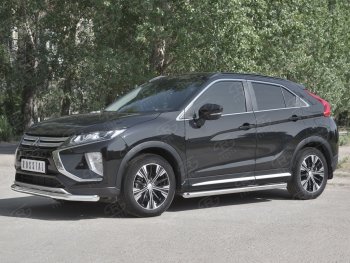 16 999 р. Защита переднего бампера (Ø63 мм, нержавейка) SLITKOFF Mitsubishi Eclipse Cross GK дорестайлинг (2017-2021)  с доставкой в г. Набережные‑Челны. Увеличить фотографию 2