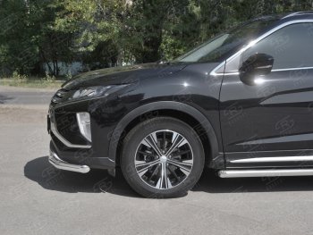 16 999 р. Защита переднего бампера (Ø63 мм, нержавейка) SLITKOFF Mitsubishi Eclipse Cross GK дорестайлинг (2017-2021)  с доставкой в г. Набережные‑Челны. Увеличить фотографию 3