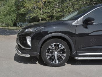 20 449 р. Защита переднего бампера (2 трубы Ø63 и 42 мм, нержавейка) SLITKOFF  Mitsubishi Eclipse Cross  GK (2017-2021) дорестайлинг  с доставкой в г. Набережные‑Челны. Увеличить фотографию 3