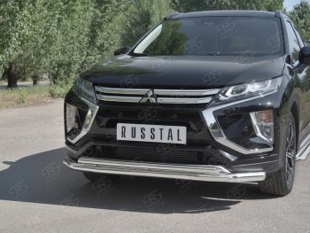 20 449 р. Защита переднего бампера (2 трубы Ø63 и 42 мм, нержавейка) SLITKOFF  Mitsubishi Eclipse Cross  GK (2017-2021) дорестайлинг  с доставкой в г. Набережные‑Челны. Увеличить фотографию 4