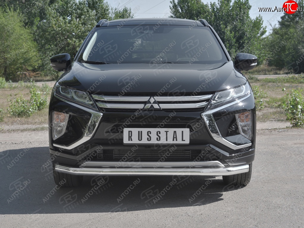 16 999 р. Защита переднего бампера (Ø63 мм, нержавейка) SLITKOFF Mitsubishi Eclipse Cross GK дорестайлинг (2017-2021)  с доставкой в г. Набережные‑Челны