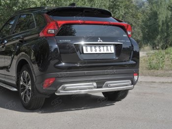 18 549 р. Защита заднего бампера (2 трубы Ø63 и 42 мм, нержавейка) SLITKOFF  Mitsubishi Eclipse Cross  GK (2017-2021) дорестайлинг  с доставкой в г. Набережные‑Челны. Увеличить фотографию 4