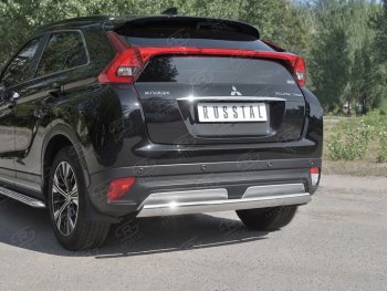 14 999 р. Защита заднего бампера (Ø75х42 мм, нержавейка) Russtal Mitsubishi Eclipse Cross GK дорестайлинг (2017-2021)  с доставкой в г. Набережные‑Челны. Увеличить фотографию 4