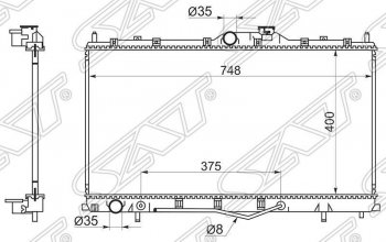 Радиатор двигателя (пластинчатый, МКПП/АКПП) SAT Mitsubishi (Митсубиси) Galant (Галант) (2004-2012)