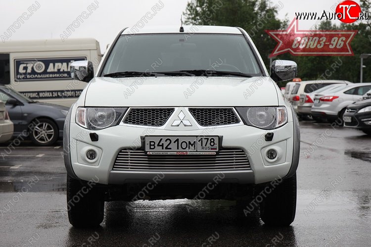 5 129 р. Декоративный элемент воздухозаборника Souz-96 (d10) Mitsubishi L200 5 KK,KL дорестайлинг (2015-2019)  с доставкой в г. Набережные‑Челны