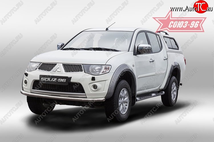 10 394 р. Защита переднего бампера одинарная Souz-96 (d60). Mitsubishi L200 5 KK,KL дорестайлинг (2015-2019)  с доставкой в г. Набережные‑Челны