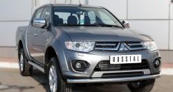 16 999 р. Одинарная защита переднего бампера диаметром 63 мм SLITKOFF Mitsubishi L200 5 KK,KL дорестайлинг (2015-2019)  с доставкой в г. Набережные‑Челны. Увеличить фотографию 4