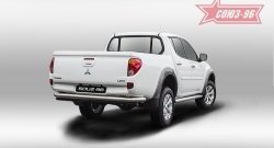 Одинарная защита заднего бампера с диаметром трубы 76 мм Souz-96 Mitsubishi L200 5 KK,KL дорестайлинг (2015-2019)