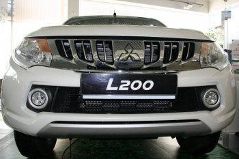 Сетка в бампер внешняя Arbori Mitsubishi L200 5 KK,KL дорестайлинг (2015-2019) ()