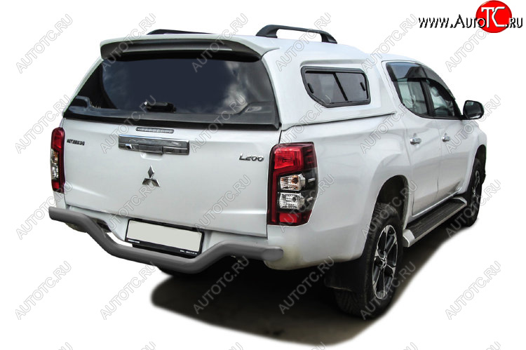 13 299 р. Защита заднего бампера Slitkoff (Ø 57 мм, без бампера)  Mitsubishi L200  5 KK,KL (2018-2022) рестайлинг (Сталь с полимерным покрытием. Цвет: серебристый)  с доставкой в г. Набережные‑Челны