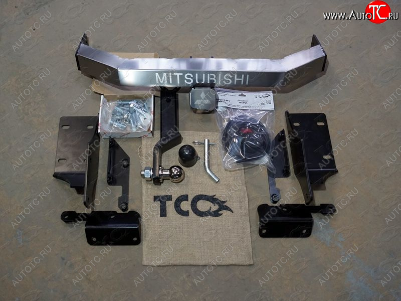 23 849 р. Фаркоп (тягово-сцепное устройство) без заднего бампера TCC  Mitsubishi L200  5 KK,KL (2015-2022) дорестайлинг, рестайлинг (оцинкованный, шар Е, усиленный, надпись Mitsubishi)  с доставкой в г. Набережные‑Челны