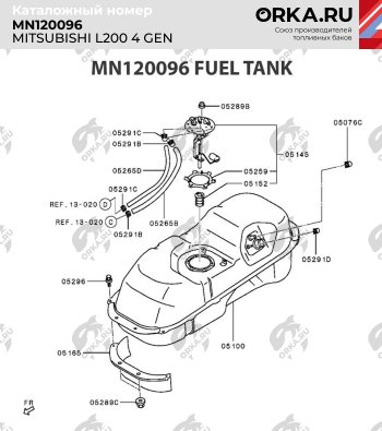 17 999 р. Бак топливный BAKPLAST (75 л., пластиковый) Mitsubishi L200 4  дорестайлинг (2006-2014)  с доставкой в г. Набережные‑Челны. Увеличить фотографию 4