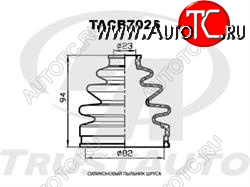 539 р. Пыльник шруса силиконовый (внутренний 82x94x23) Trustauto Mitsubishi L200 4  дорестайлинг (2006-2014)  с доставкой в г. Набережные‑Челны